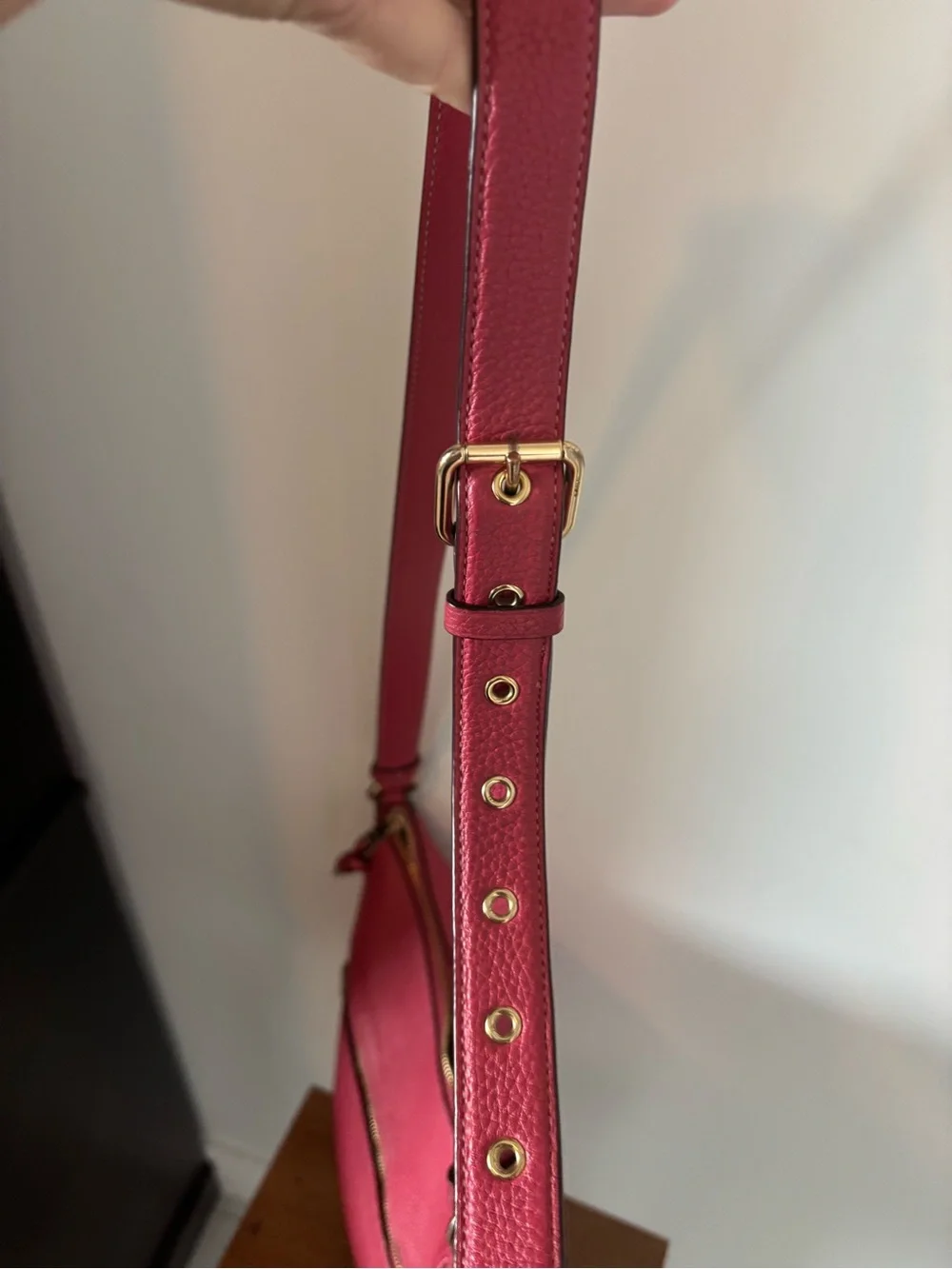 Coach Pebbled Leather Shoulder Bag in Bright Pink